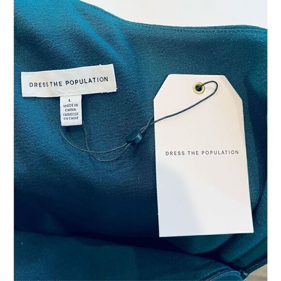 Dress the Population Women's Tiffany One Shoulder Bow Detail Midi - Picture 7 of 8